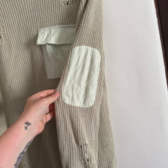 SER.O.YA | Sage Green Devin Distressed Sweater Dress Mini Chest Flap Pocket | XS - Picture 6 of 8